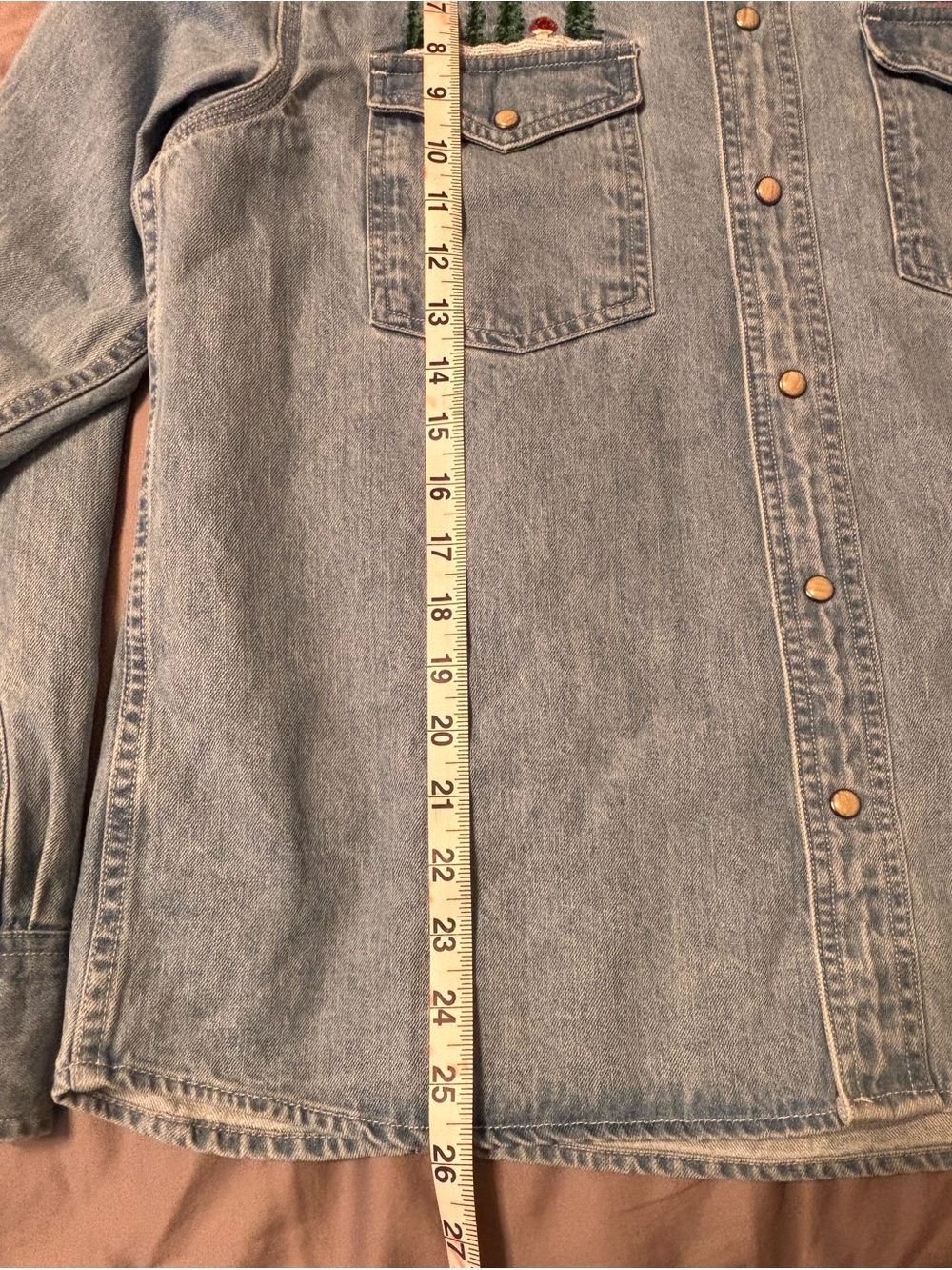 Corridor Sefirot Mountain Embroidered Denim Western Snap Shirt Men’s S - Picture 11 of 16